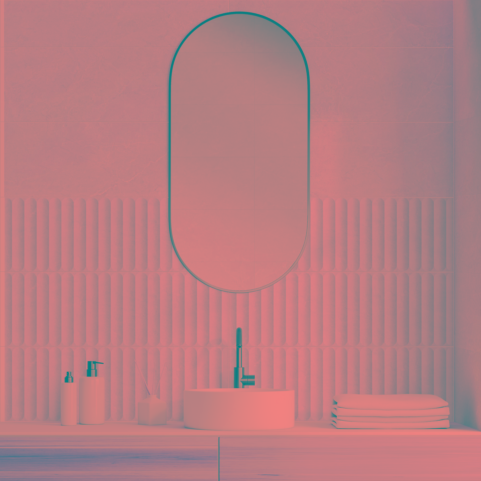 Close,Up,Of,White,Bathroom,Sink,Standing,On,Wooden,Counter