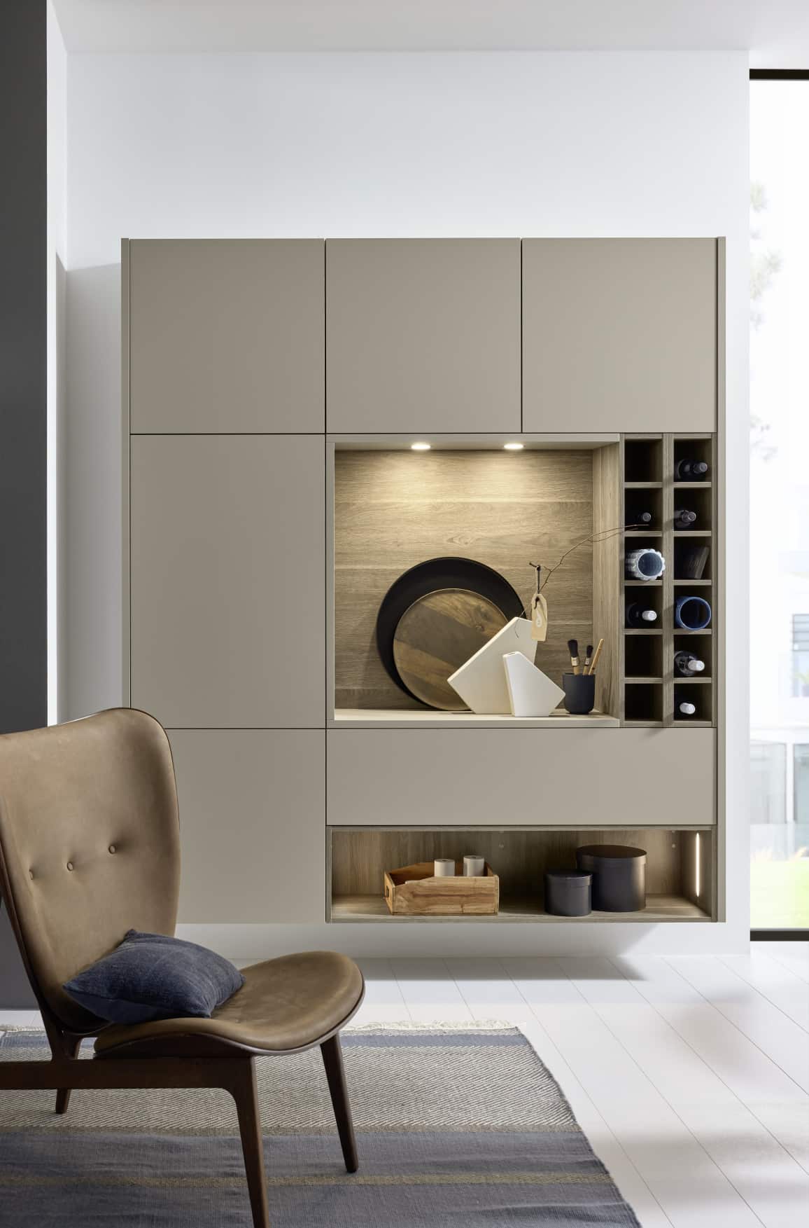 Plus - Lava softmatt / Manhattan - Eiche Graphitsilber